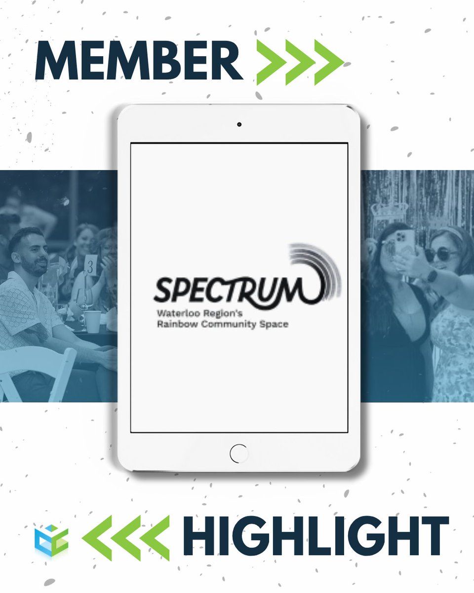 This week we highlight SPECTRUM, Waterloo Region's Rainbow Community Space, for their continuous efforts in supporting the well-being of 2SLGBTQIA+ people in Waterloo Region.

Please visit: ourspectrum.com/events/ to see all of their fun upcoming events during Pride Month.
