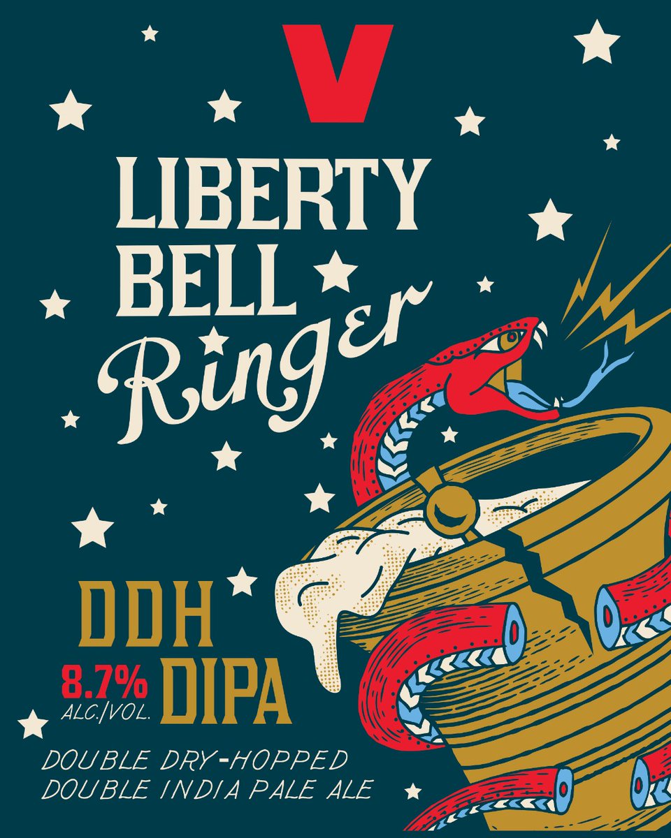 LET SABRO RING. One of your favorite Victory brews, Liberty Bell Ringer, IS BACK at all Victory Taprooms for a limited time. At 8.7% ABV, this double dry-hopped DIPA comes with massive tropical, fruity hop flavor and aroma. Get it while you can. To Liberty and Beer for All.