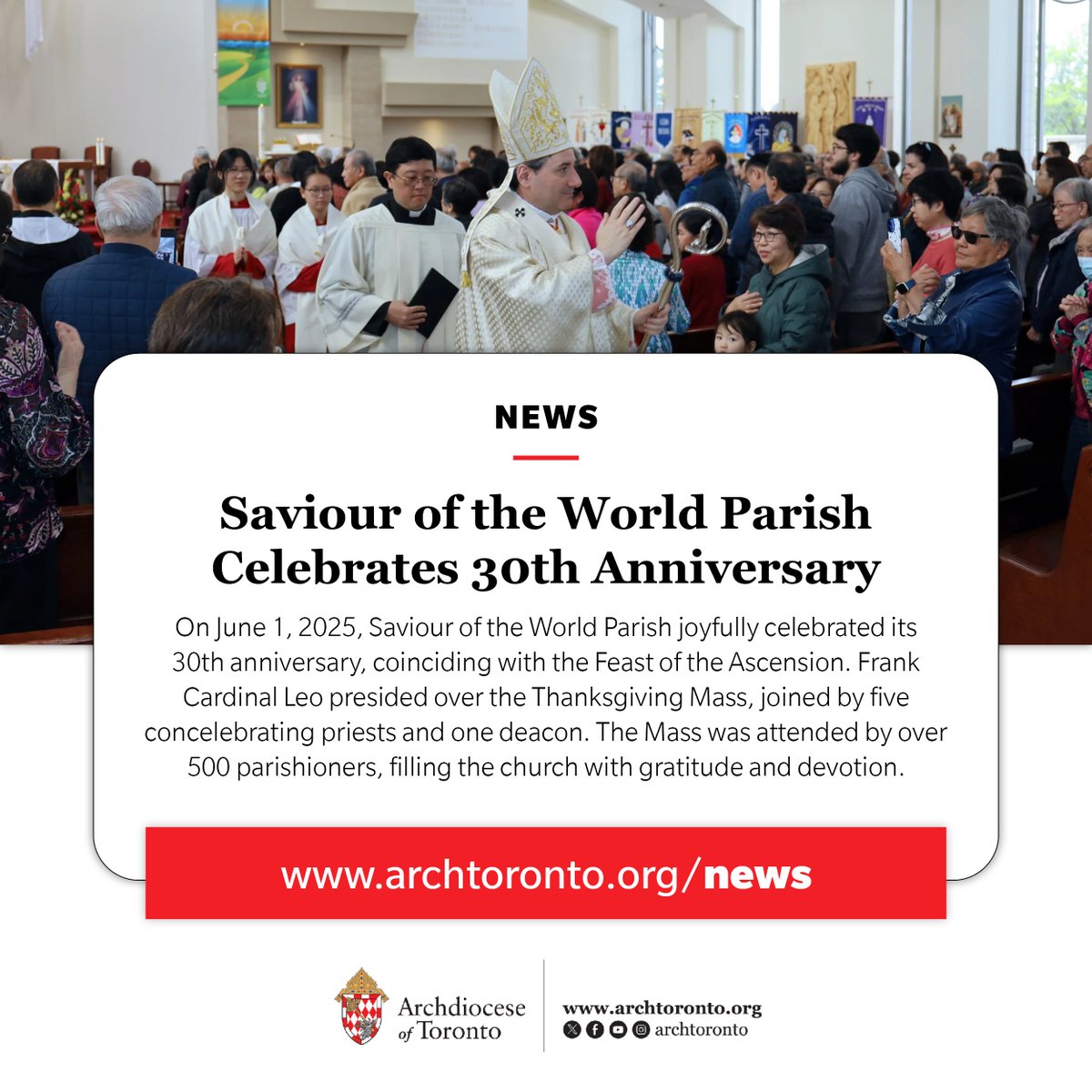 NEWS: Saviour of the World Parish Celebrates 30th Anniversary bit.ly/news-SaviourOf… #catholicTO
