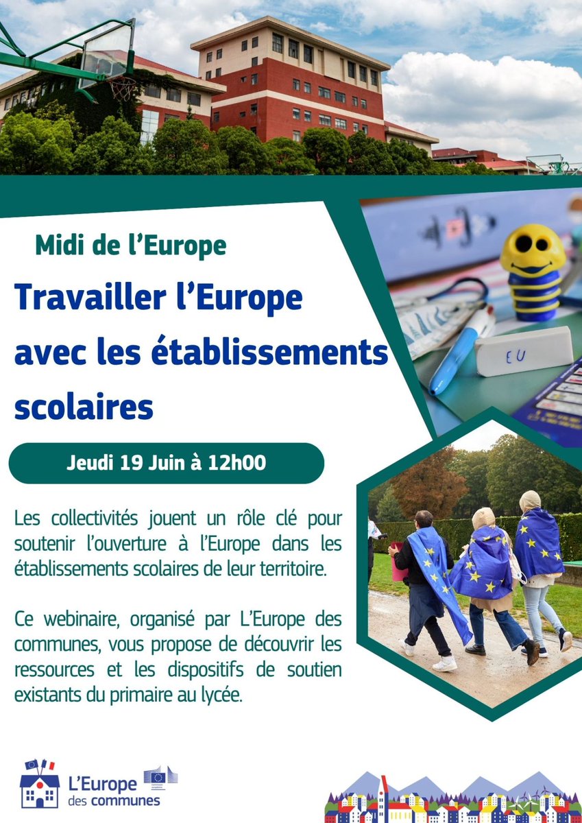 PauEuropeDirect's tweet image. #éducation
Les collectivités ont un rôle clé pour rapprocher l’Europe des écoles et des établissements scolaires
@UEFrance L&apos;Europe des Communes et @ErasmusplusFR vous invitent à un webinaire pour découvrir 
#LearningCorner
#EUROPEDIRECT
#ErasmusPlus 
👉 urlr.me/9TkYM3