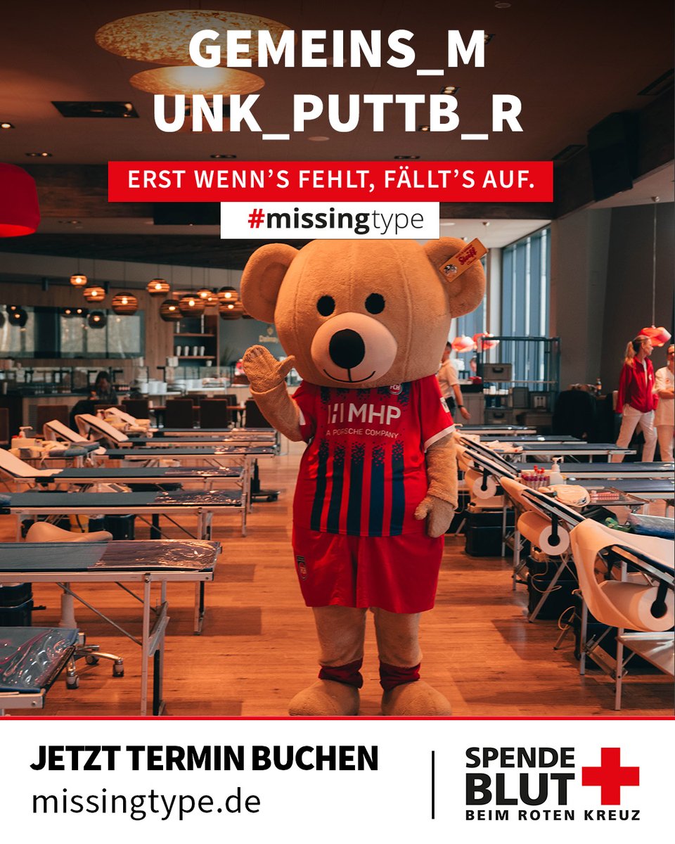 FCH1846's tweet image. Erst wenn’s fehlt, fällt’s auf! 💉🏥
JETZT MITM_CHEN. JETZT _LUT SPENDEN: 👉  missingtype.de/mitmachen!
🔴🔵#NurDerFCH #missingtype #blutspende #erstwennsfehltfälltsauf