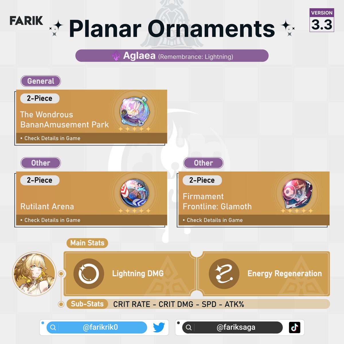 farikrik0's tweet photo. Here is a Guide on How to Build Aglaea in Version 3.3 📣

#honkaistarrail #hsr #hsrcreators #Aglaea #AglaeaHSR #hsrguide #FarikGuide

[A Thread] [HSR]
Follow us for more Updates ✅ https://t.co/jH0rrcO0zJ