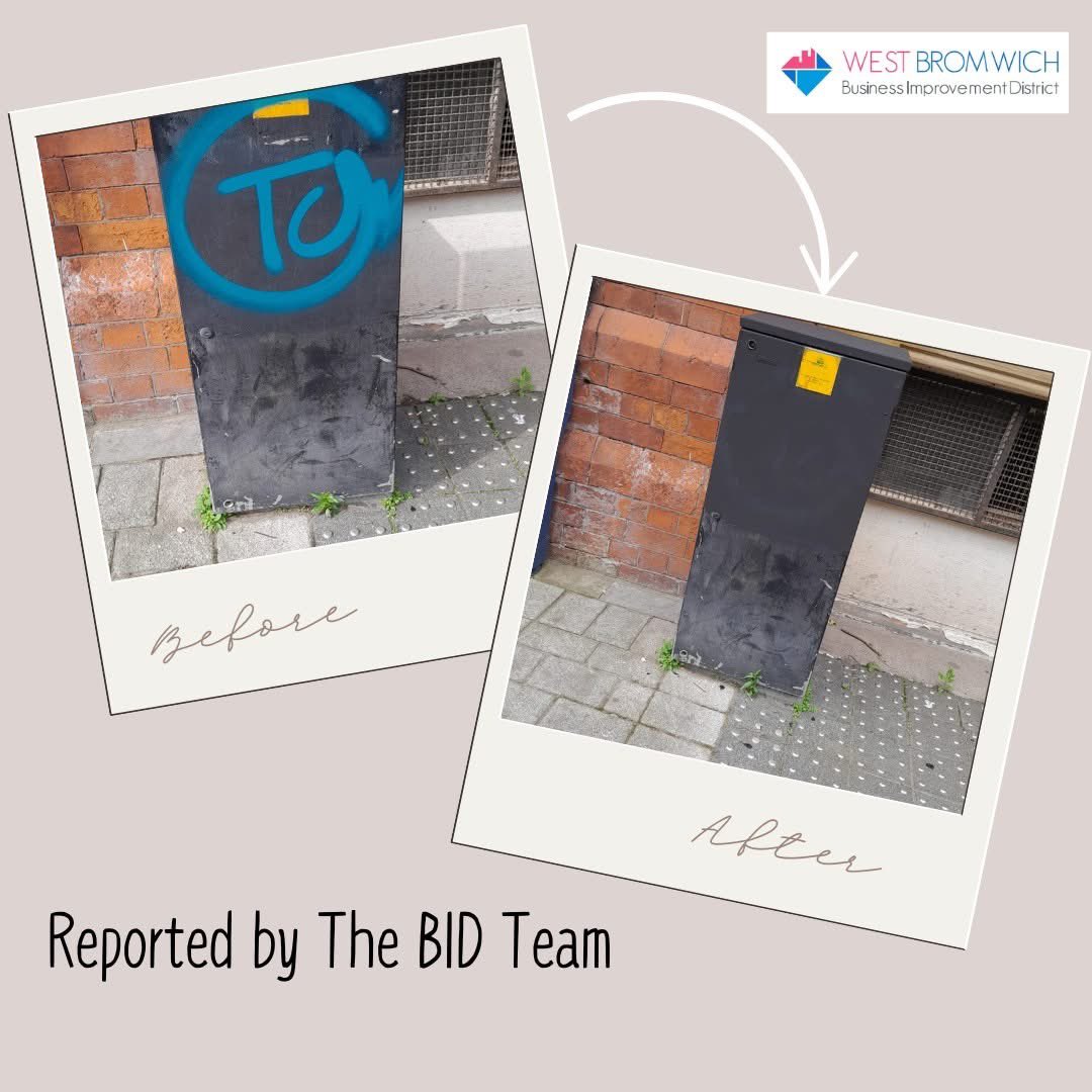 West Bromwich Town BID (@westbromwichtc) on Twitter photo Once again more flytipping and graffiti removal has been removed from the BID area.
We try our best to report every issue we see to help keep the streets including private areas litter free and tidy
No to flytipping
Keep our streets free from litter
<a href="/sandwellcouncil/">Sandwell Council</a> Once again more flytipping and graffiti removal has been removed from the BID area.
We try our best to report every issue we see to help keep the streets including private areas litter free and tidy
No to flytipping
Keep our streets free from litter
<a href="/sandwellcouncil/">Sandwell Council</a>
