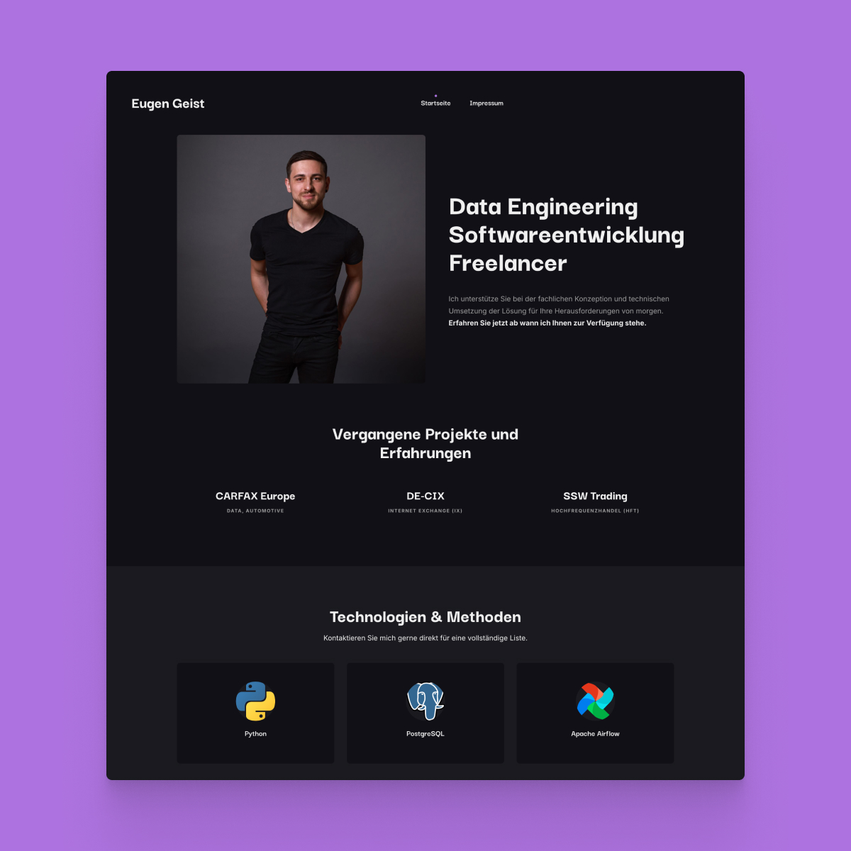 Site of the Day ✨

Eugen Geist ☞ eugengeist.com

Built with <a href="/anvodstudio/">Anvod Studio</a> &amp; <a href="/jekyllrb/">jekyll</a>