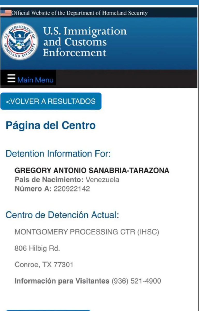 #ULTIMAHORA 🚨🇻🇪🇺🇸 

Administracion MAGA detiene a ex preso político y perseguido politico Gregoria António Sanabria-Tarazona en Texas…

¿ICE IS NICE? Y Trump El Salvador de la Venezuela en la lucha y resistencia en pro de la justicia y la democracia?

<a href="/adeferr/">Ade Ferro 🟧 🌻</a> <a href="/cmrondon/">César Miguel Rondón</a>