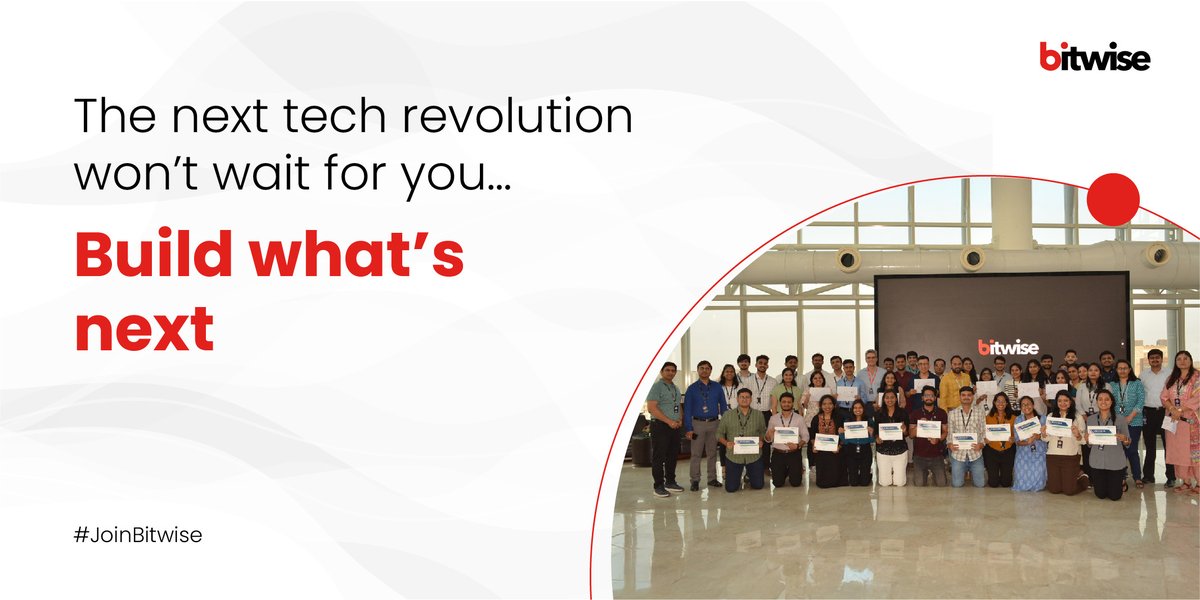 Bitwise_Updates's tweet image. Solve real-world problems, build intelligent systems, and shape the future of technology. Take on unique challenges and be a part of something bigger Explore new opportunities and #LifeAtBitwise 
Here: bitwiseglobal.com/en-us/careers/

#JoinBitwise #hiring