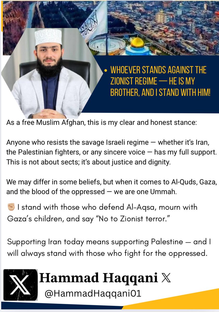 HammadHaqqani01's tweet image. #SupportIran
#ResistZionism
#EndIsraeliAggression
#DefendAlAqsa
#UnitedUmmah
#JusticeForGaza
#NoToOccupation
#StandWithResistance
#AfghanForPalestine
#IranIsraelConflict
#StopZionistTerror
#MuslimBrotherhood
#PalestineWillBeFree