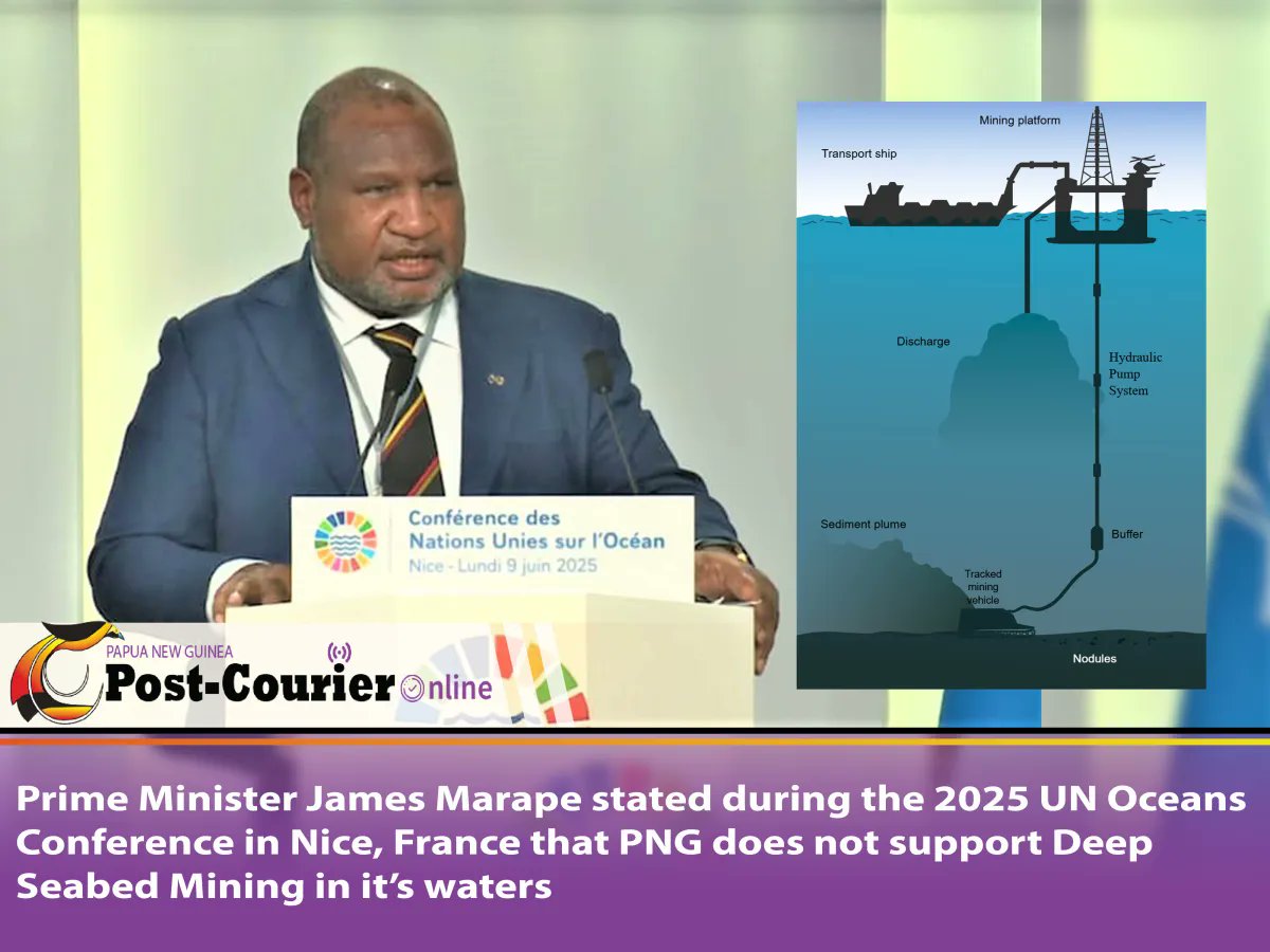VictorVescovo's tweet image. So happy to hear Papua New Guinea, one of very few countries to have ever tried to mine the seafloor (with the predecessor of The Metals Company, Nautilus Minerals, which went bankrupt in 2019) is now against Deep Sea Mining at the UN Ocean Conference. postcourier.com.pg/png-opposes-de…