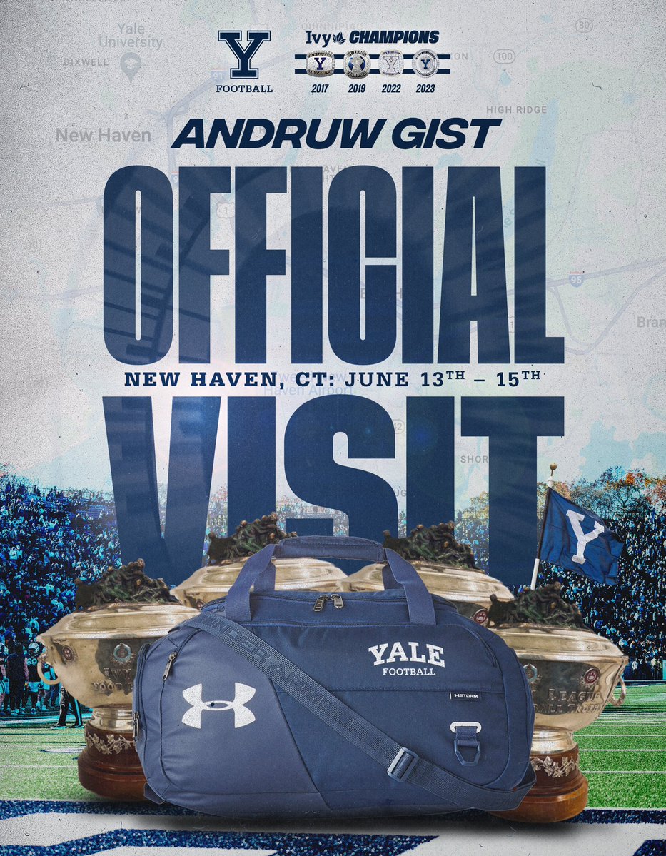 Druw Gist (@druwgist) on Twitter photo Excited to be at Yale this weekend for an official visit!!
<a href="/coachjjanderson/">Jay Anderson</a> <a href="/CoachRenoYale/">Tony Reno</a> <a href="/JoshJosefczyk/">Josh Josefczyk</a> <a href="/yalefootball/">Yale Football</a> <a href="/On3Recruits/">On3 Recruits</a> <a href="/ChadSimmons_/">ChadSimmons</a> <a href="/NEGARecruits/">Northeast Georgia Recruits</a> <a href="/NGHSFootball/">North Gwinnett Football</a> <a href="/ericgodfree/">egodfree</a> <a href="/CoachMHealy/">Mike Healy</a> Excited to be at Yale this weekend for an official visit!!
<a href="/coachjjanderson/">Jay Anderson</a> <a href="/CoachRenoYale/">Tony Reno</a> <a href="/JoshJosefczyk/">Josh Josefczyk</a> <a href="/yalefootball/">Yale Football</a> <a href="/On3Recruits/">On3 Recruits</a> <a href="/ChadSimmons_/">ChadSimmons</a> <a href="/NEGARecruits/">Northeast Georgia Recruits</a> <a href="/NGHSFootball/">North Gwinnett Football</a> <a href="/ericgodfree/">egodfree</a> <a href="/CoachMHealy/">Mike Healy</a>