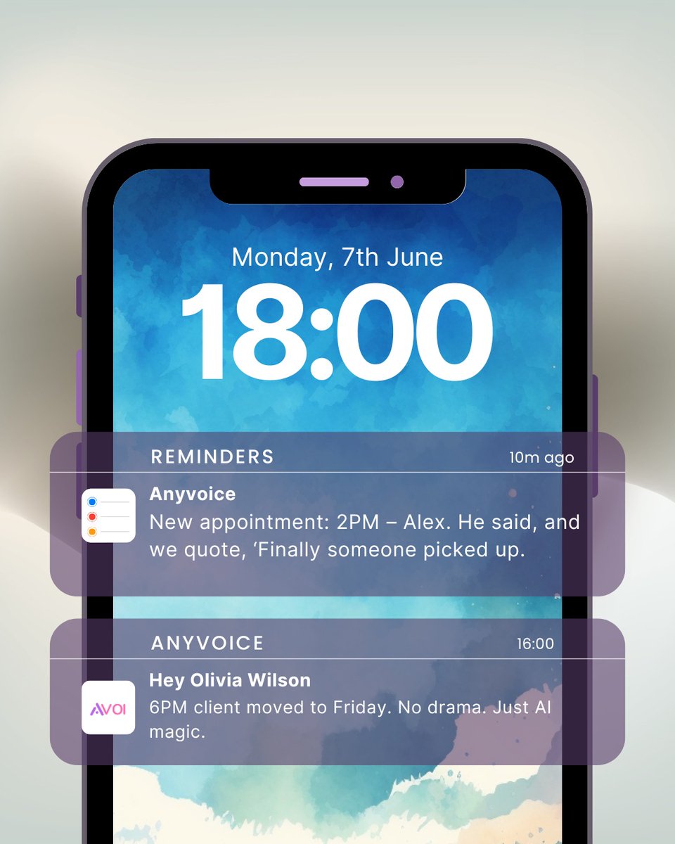 neurifytech's tweet image. Alex: &quot;Finally someone picked up.&quot;
Us: It’s AI, Alex. 
2 PM? Booked.
6 PM? Moved to Friday.

No drama. Just AI magic.
24/7 Appointment Booking Solution
Best Automated Scheduling Software
#AppointmentBooking #AutomatedScheduling #AI #CustomerExperience #AnyVoice #NeverMissACall
