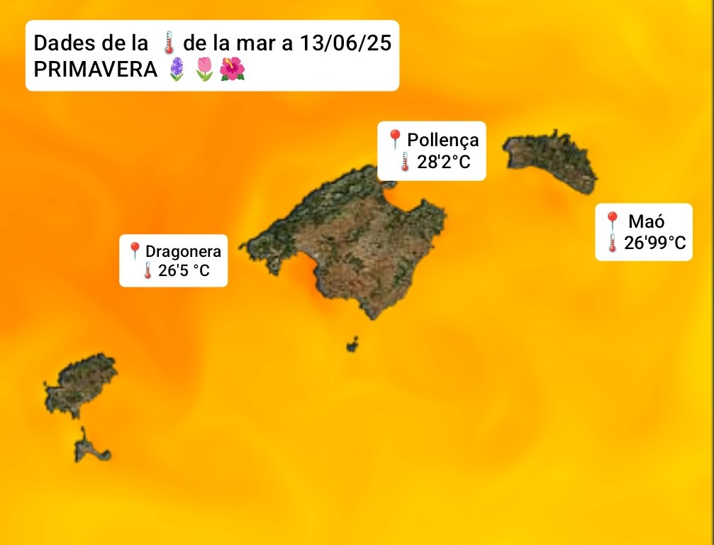 La Mediterrània 🔥🔥🔥.
La política i els mitjans enfangats en el "i tú més" i la gent menjant 🍿. 
S'està gestant un altre 29 d'octubre com el de València, què tal si començam a invertir en infraestructures i en més mitjans per a la investigació?
Seguim mirant a un altre costat?