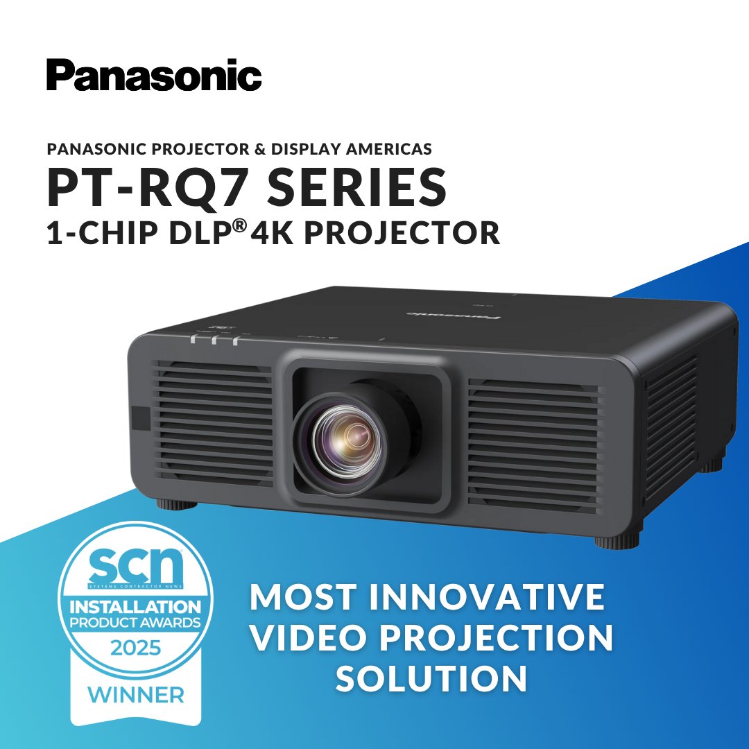 Panasonic_PND's tweet image. 🚨 Exciting news: our PT-RQ7 1-Chip DLP™ Projector was recognized in the Most Innovative Video Projection Solution category at this year's @SCNmag Installation Product Awards! 🏆 Congrats to all winners! #ProjectionTechnology