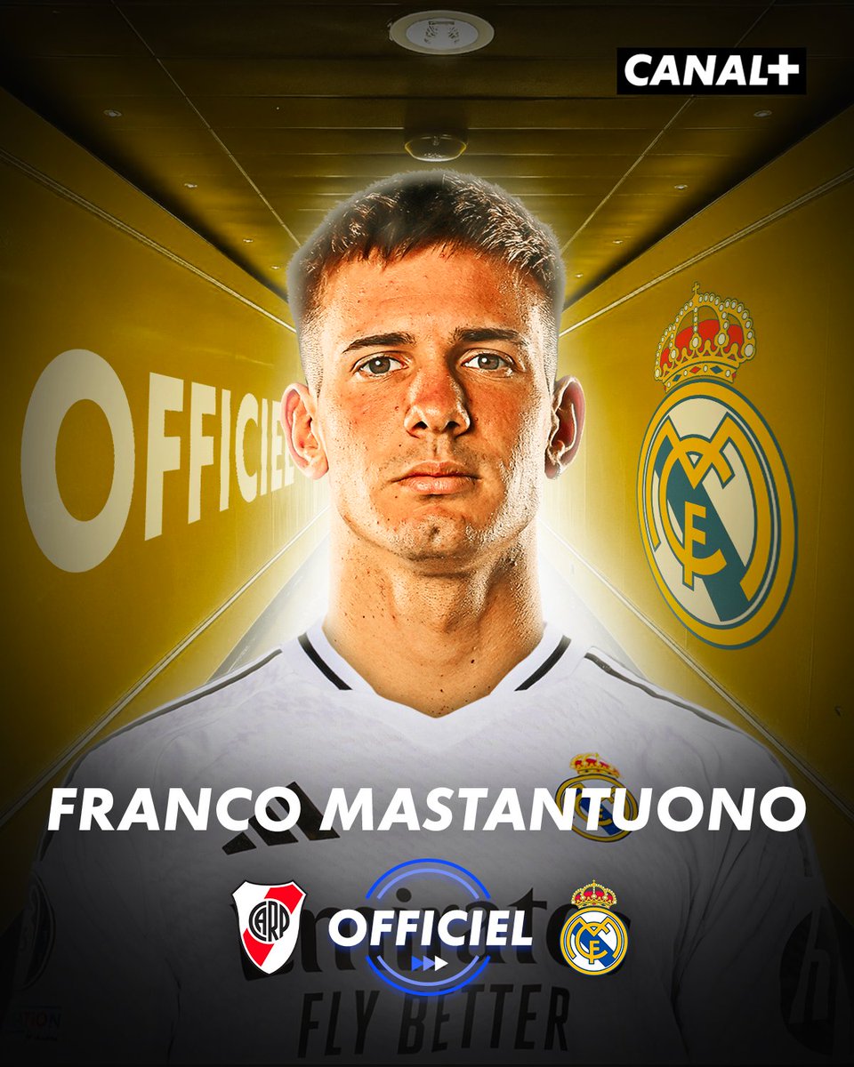 🚨 OFFICIEL 

Le Real Madrid annonce la signature de Franco Mastantuono en provenance de River Plate. Ce jeune joueur de 17 ans signe jusqu'en 2031 !