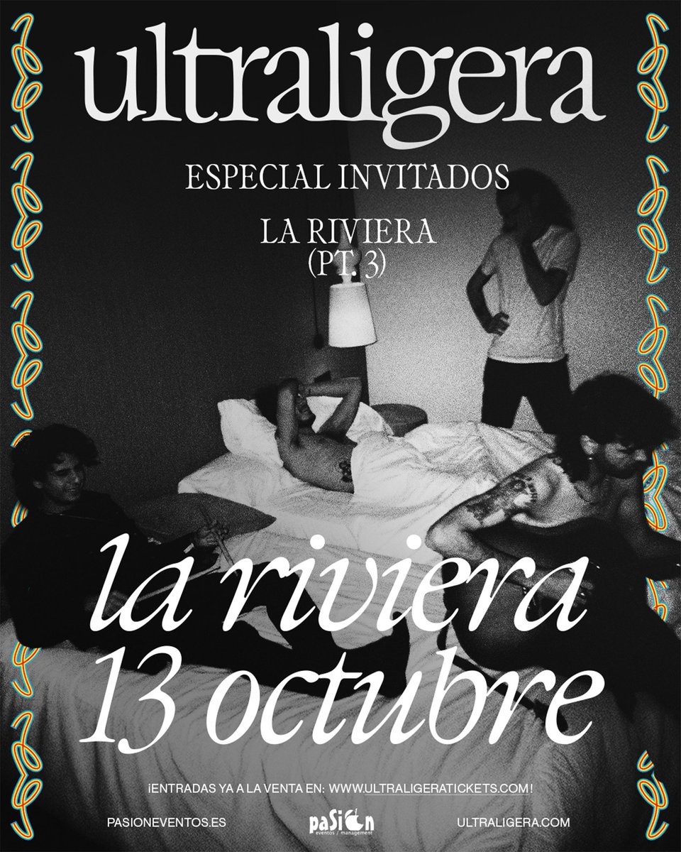 Ultraligera (@ultraligeraband) on Twitter photo Riviera (Pt3), 13-10-25, estradas volando 
ultraligeratickets.com/#ultraligera-e… Riviera (Pt3), 13-10-25, estradas volando 
ultraligeratickets.com/#ultraligera-e…