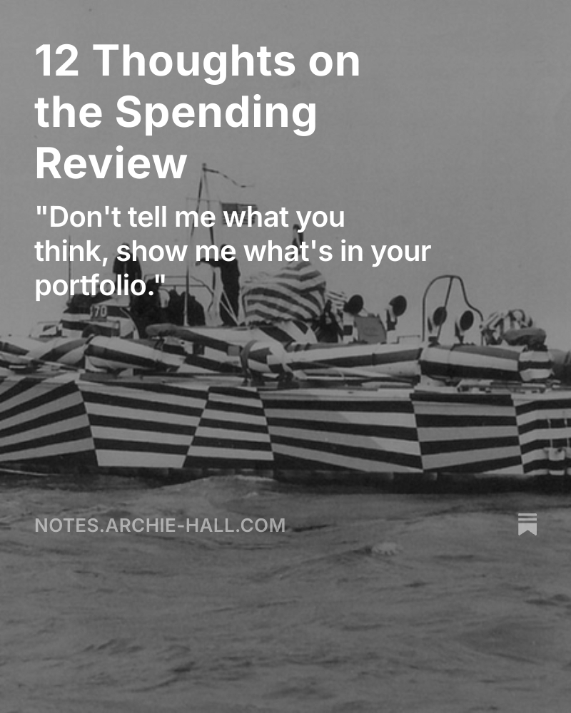 Some end-of-week thoughts on the spending review, now up on my S*bstack. ⬇️
