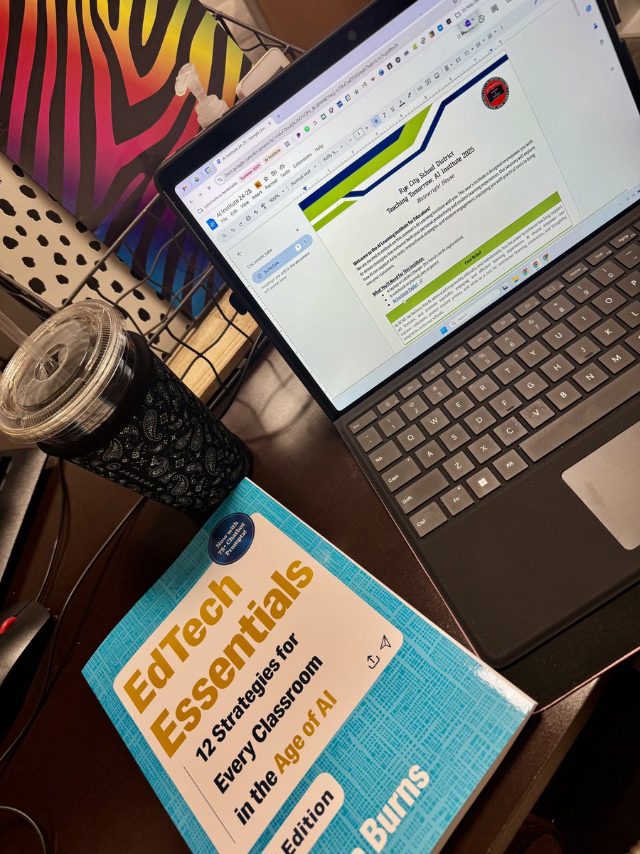 ms_deljuidice's tweet image. ☕ + 📚 + 💻 = Planning mode: ON!

Diving into EdTech Essentials and fueling up for our AI Summer Institute for Ts. Nothing says “professional learning” like strategic planning &amp;amp; strong coffee!
#AISummerInstitute #EdTech #AIinEducation 

@ClassTechTips @sassonek @_kimberly_p