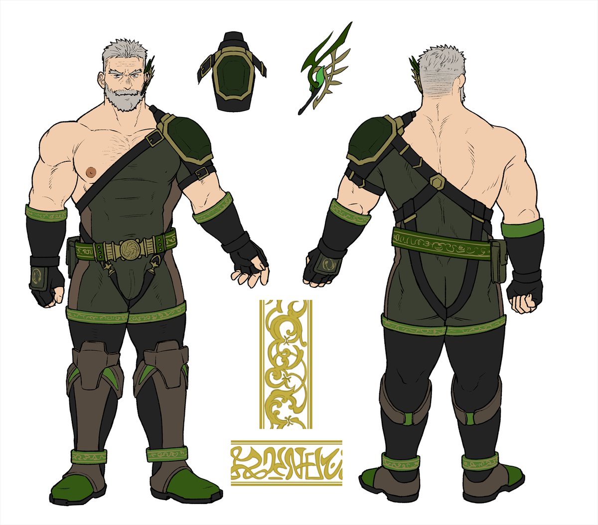 英風密偵ネルフェンの衣装デザインをまとめてみました。
随所に魔力耐性のある紋様が入った特殊な礼装ですが、実は通常服のマントデザインを引き継いでいたりもするセルドア様が用意してくれた特注品です🌪️
#クレサガ