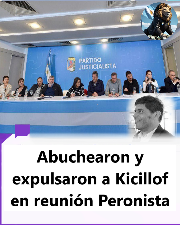 BOMBAZO. LE PICARON EL BOLETO A KICILLOF. 
Fue abucheado y expulsado de la reunión peronista de ayer. Lo quieren descartar como a Alberto Fernandez?