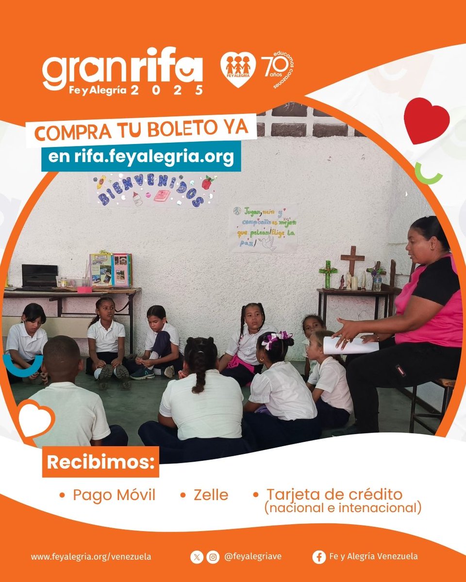 FyA_Guiria's tweet photo. ¡Estamos en la recta final de la Gran Rifa 2025! Los estudiantes de Fe y Alegría requieren de tu apoyo. ¡Compra tu boleto en https://t.co/EtB6UHIlsa y sé parte de esta campaña! Que con tu participación #GanaVenezuela #13Jun El sorteo es el 19 de junio. https://t.co/6Od876Auip
