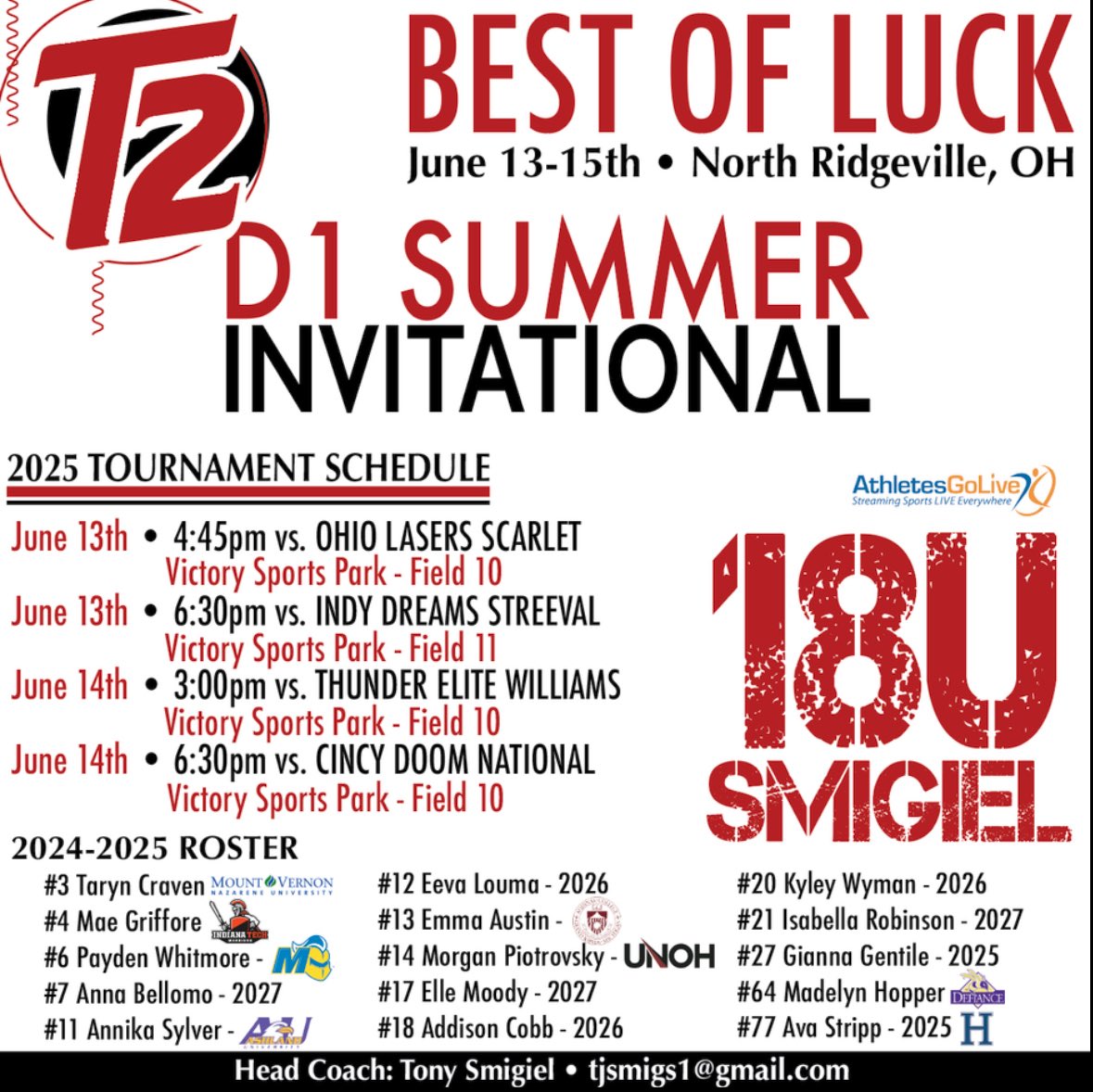 Weekend schedule!!