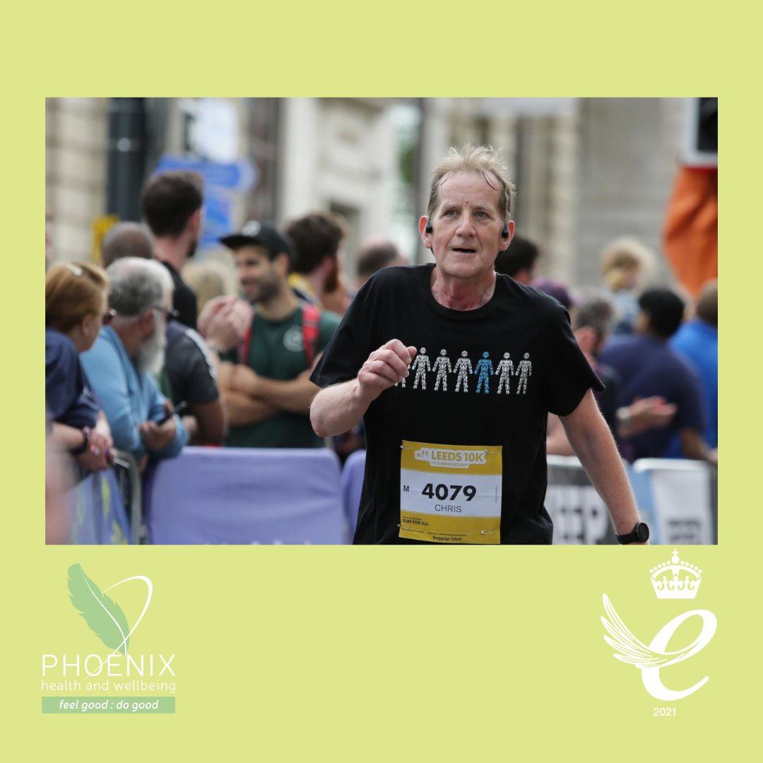 Chris from our Friday Acupuncture group is again running the Leeds 10k this Sunday in aid of Phoenix Health and Wellbeing. Please donate to help us continue to support as many people as we can struggling with mental and physical health conditions. rfr.bz/t5cff39