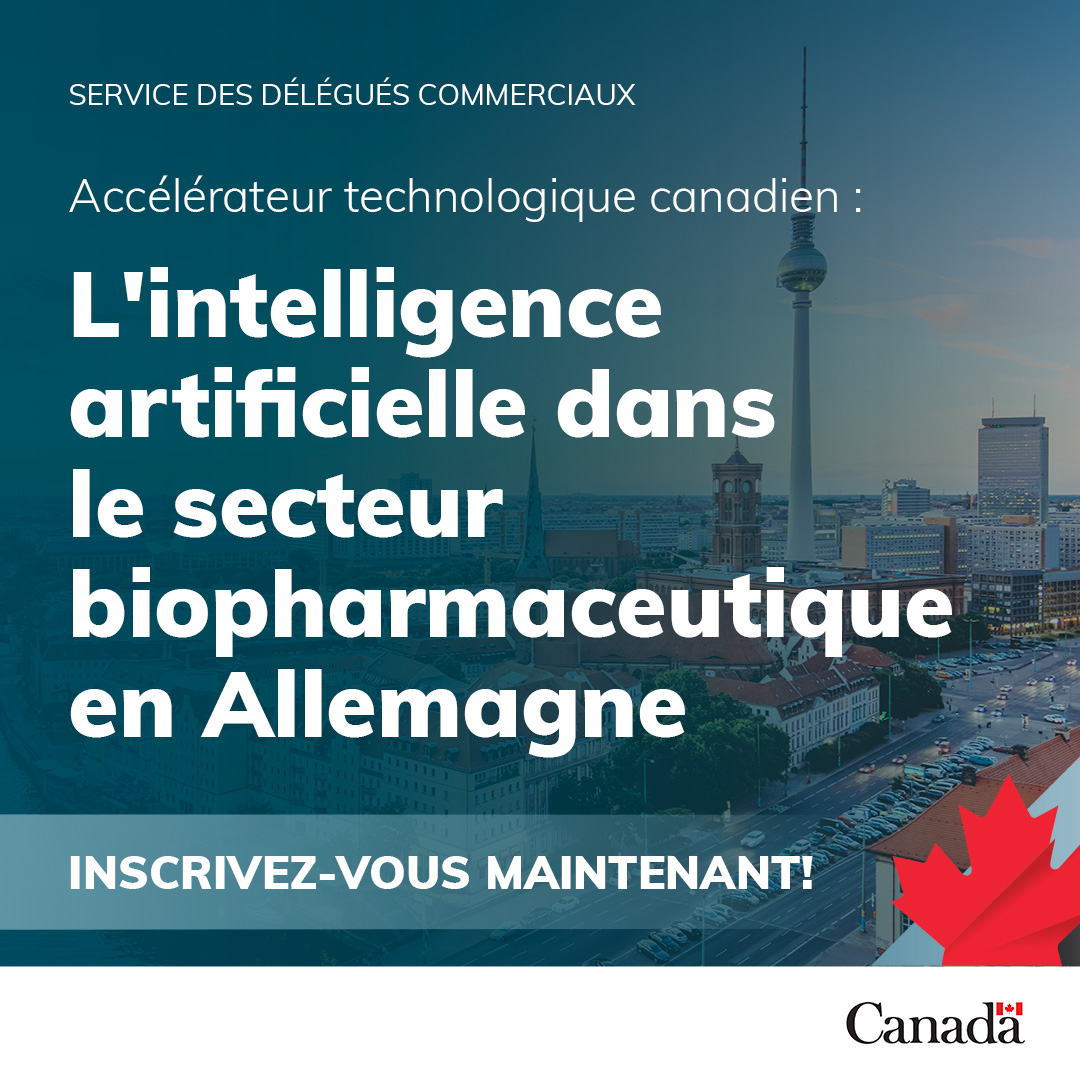 Les innovateurs canadiens en IA et biopharma ont rendez-vous avec l’Allemagne.
Le programme ATC vous ouvre les portes du plus grand marché européen en santé et technologies de pointe.
Date limite : 2 juillet 2025
ow.ly/G4HZ50W8Zx5