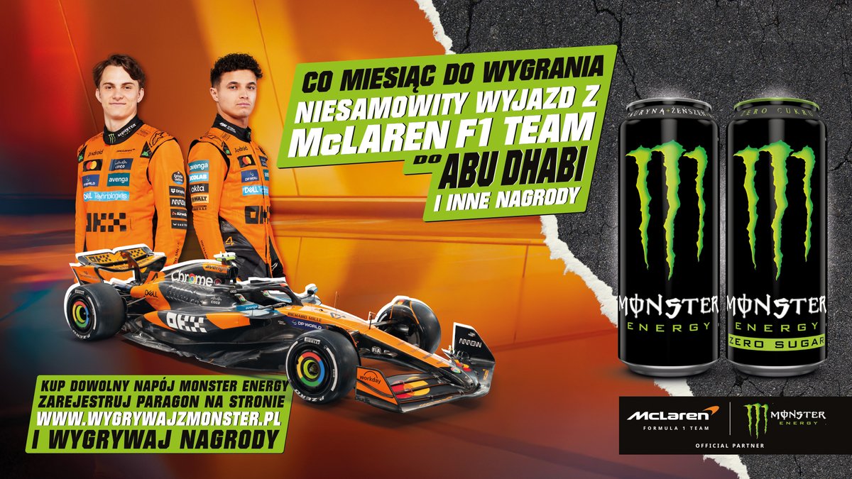 Weź udział w naszej promce i zgarnij wyjazd z McLaren F1 Team do Abu Dhabi!
#promo

Po wiecej info wbijaj na: wygrywajzmonster.pl
