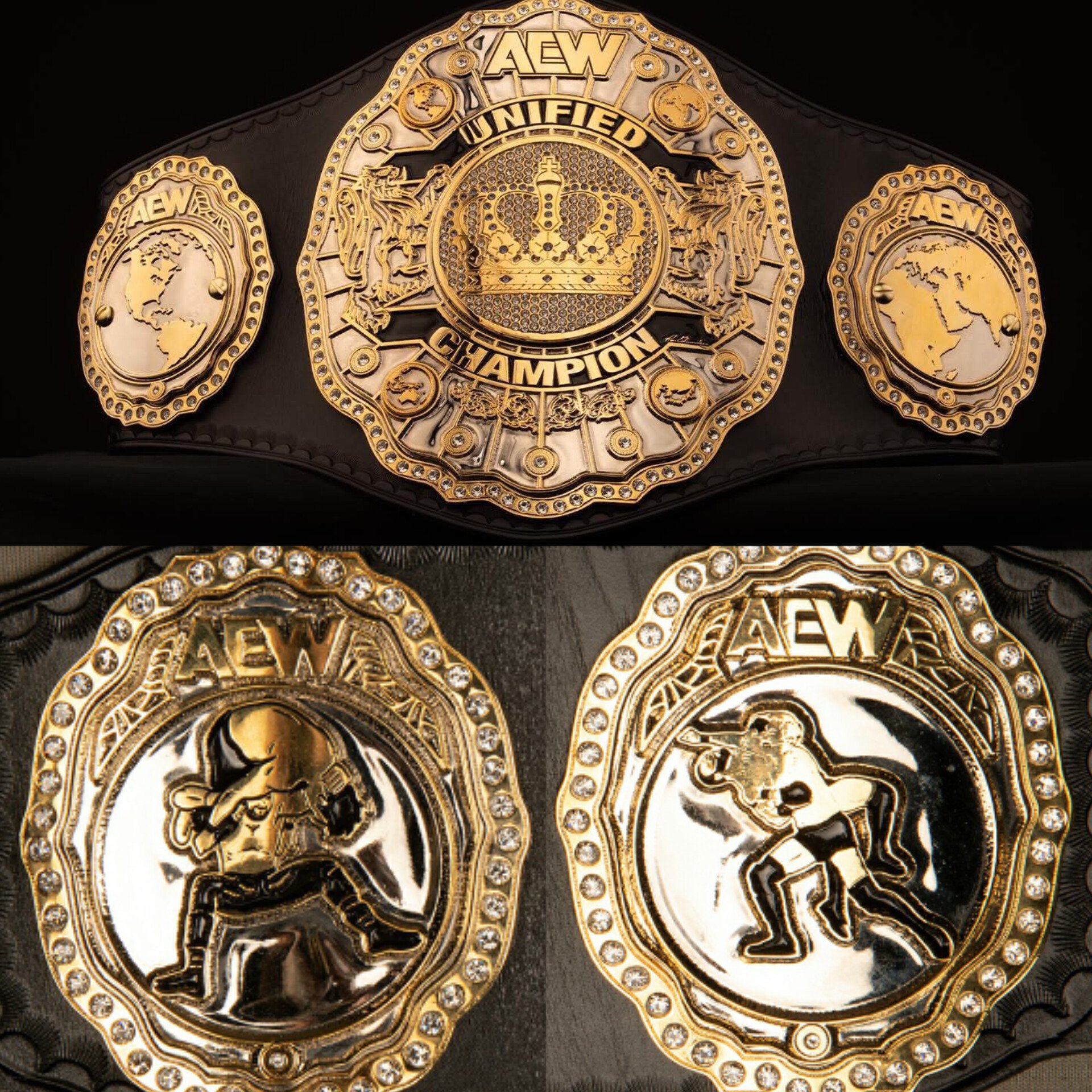 Le placche laterali sul nuovo AEW Unified Championship