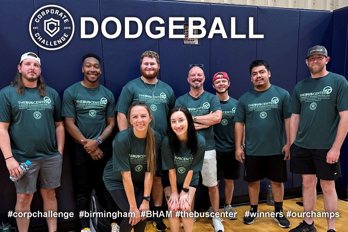 The Bus Center (@thebuscenter) on Twitter photo Our Alabama team continues to compete in the 10th Annual <a href="/BhamChallenge/">Birmingham Corporate Challenge</a> -- Last night, Division 1 Dodgeball. Although our Dodgenados lost the match, they still had a blast!
#CorpChallenge #Birmingham #BHAM #TheBusCenter #Winners #OurChamps #Teamwork Our Alabama team continues to compete in the 10th Annual <a href="/BhamChallenge/">Birmingham Corporate Challenge</a> -- Last night, Division 1 Dodgeball. Although our Dodgenados lost the match, they still had a blast!
#CorpChallenge #Birmingham #BHAM #TheBusCenter #Winners #OurChamps #Teamwork