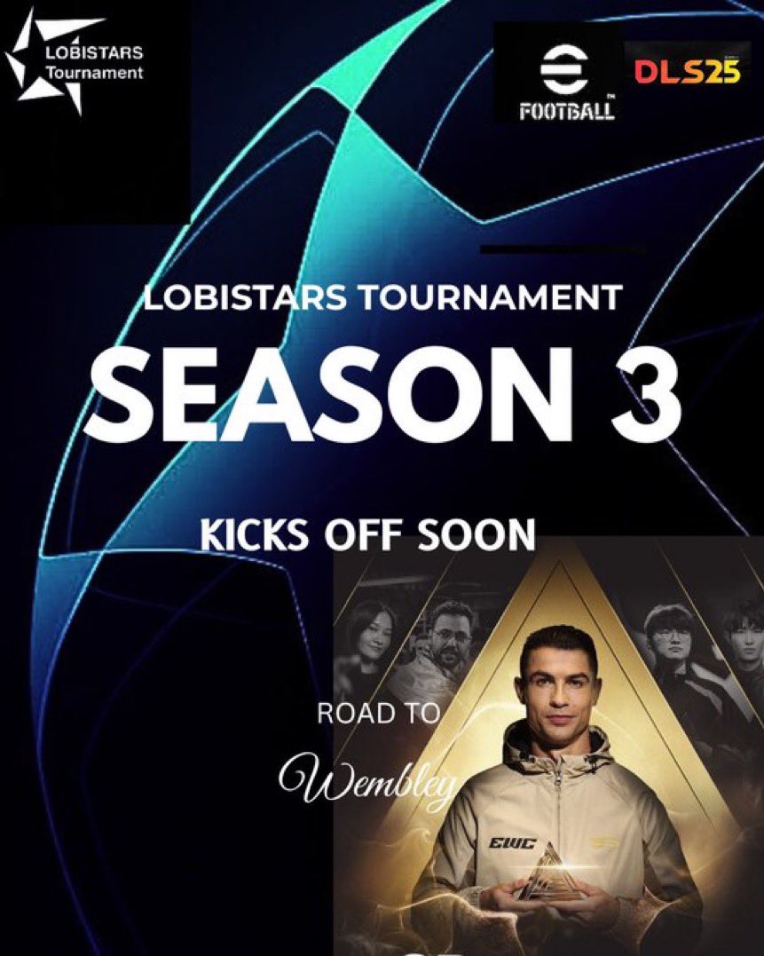 LOBISTARS Efootball season3 is coming to celebrate another clutch master GOAT like Ronaldo and also help Addicted Gamblers.

Grand prize 🏆 is 300,000 and I’ll be picking few people that are recovery gambling addicts from this comment section. Rt!!!