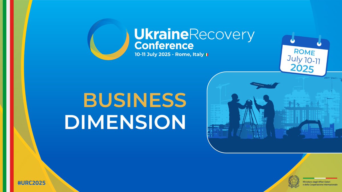#SMEs and major infrastructures are pillars of 🇺🇦 recovery. On July 10-11 Governments and companies will convene in #Rome to attend #URC2025 and discuss strategic investments and economic partnerships, an opportunity for 🇮🇹 Economic System as well
👉🏻 urc-international.com