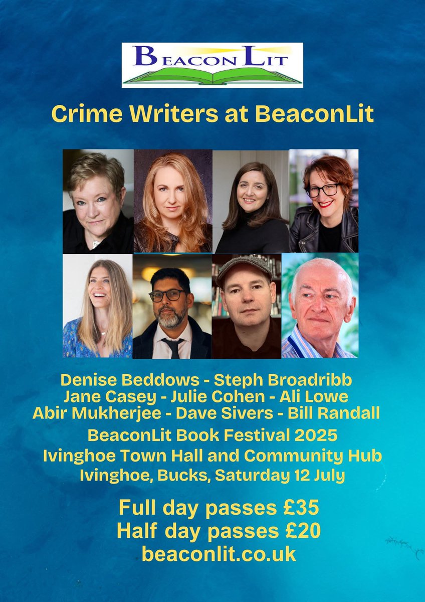 Dave Sivers (@davesivers) on Twitter photo Just look at this fab bunch of crime authors appearing at <a href="/beaconlitbucks/">BeaconLit</a> on 12 July: <a href="/JaneCaseyAuthor/">Jane Casey</a> <a href="/radiomukhers/">Abir Mukherjee</a> Julie Cohen,
Ali Lowe, <a href="/crimethrillgirl/">Steph Broadribb</a> Denise Beddows, Bill Randall and me! beaconlit.co.uk Just look at this fab bunch of crime authors appearing at <a href="/beaconlitbucks/">BeaconLit</a> on 12 July: <a href="/JaneCaseyAuthor/">Jane Casey</a> <a href="/radiomukhers/">Abir Mukherjee</a> Julie Cohen,
Ali Lowe, <a href="/crimethrillgirl/">Steph Broadribb</a> Denise Beddows, Bill Randall and me! beaconlit.co.uk