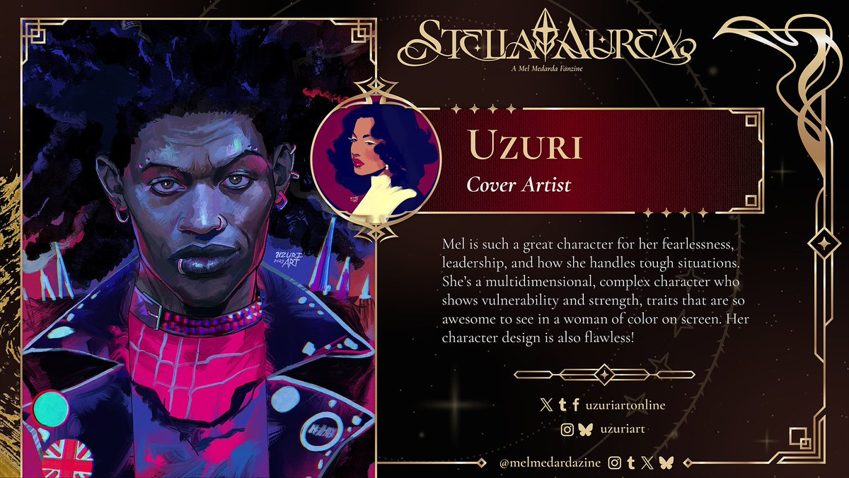 GUEST SPOTLIGHT 🌟✨

Meet our cover artist, <a href="/uzuriartonline/">Uzuri Art</a>! 💫✨

Uzuri brings their stunning use of textures and brushstrokes to embody the grace and charm of Mel Medarda. We’re incredibly excited for their debut into the world of Arcane with the cover for Stella Aurea! 💛