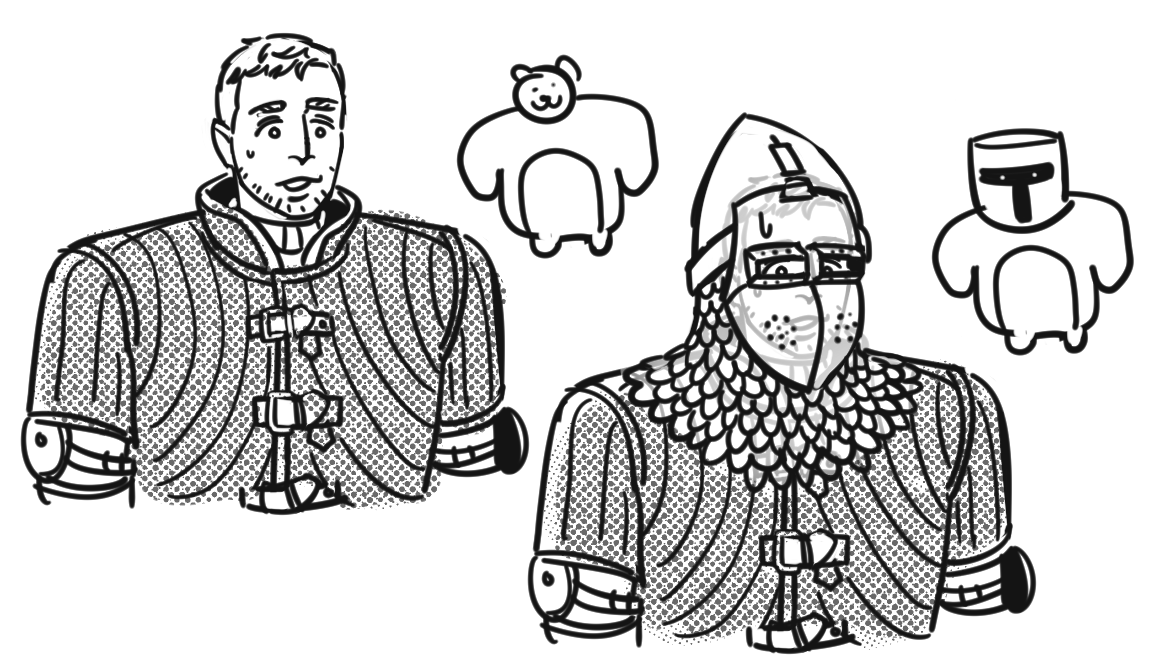 1편에서 껴입을수록 어깨가 프라하 성벽처럼 넓어지던걸 보면 원래 이런건가 싶다가도 2편에선 별로 입은만큼 커지지도 않아서 아닌 것 같기도 하고?
 바시네트를 써야 비율이 완벽해져서 도저히 헬멧 없이 다닐수가 없긴 했어