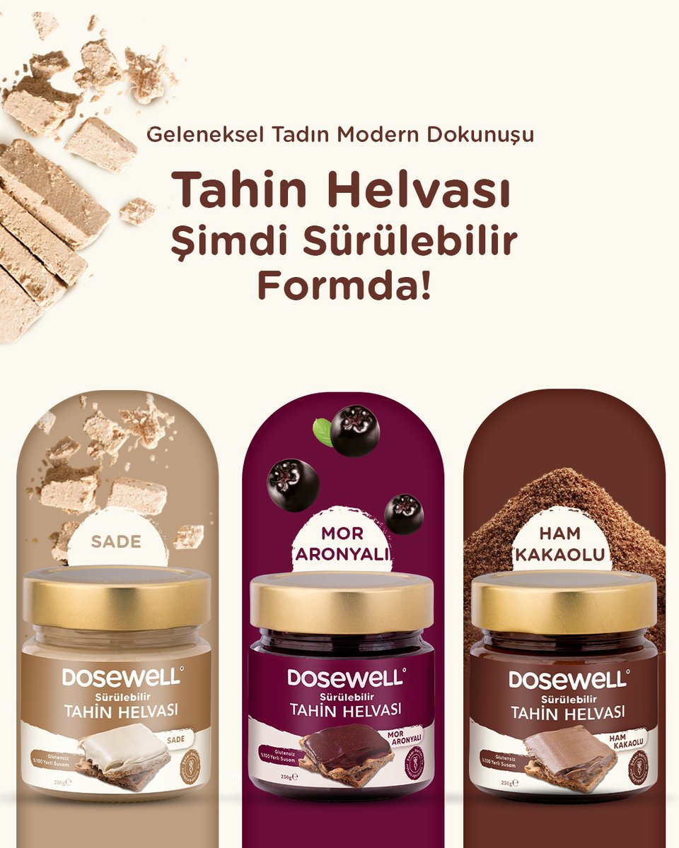 Geleneksel Tadın Modern Dokunuşu Tahin Helvası Şimdi Sürülebilir Formda!  

Dosewell Sürülebilir Tahin Helvası şimdi Sade, Ham Kakaolu ve Mor Aronyalı çeşitleri ve %40 lansman indirimi ile dosewell.com’da satışta!