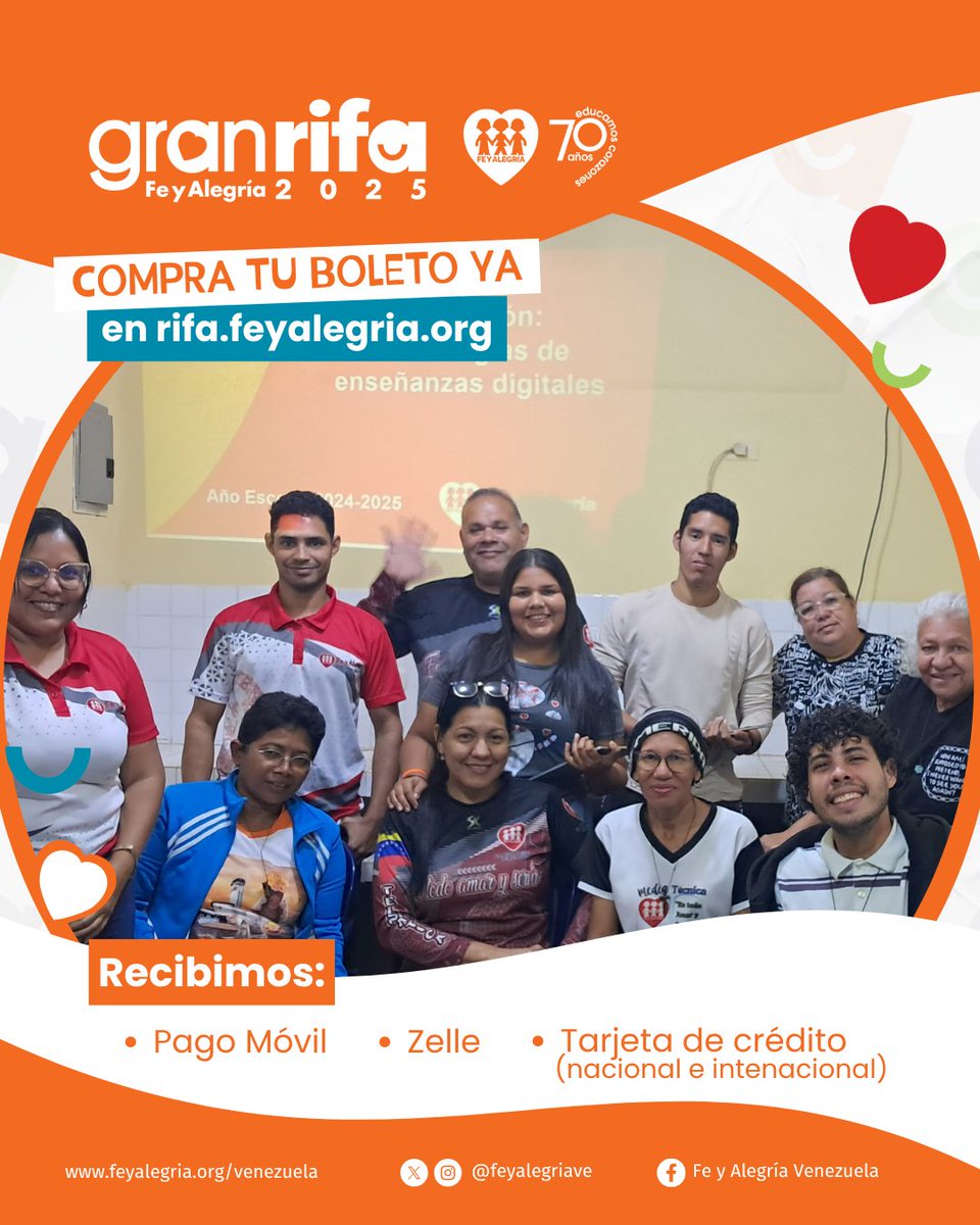 #13Jun Nuestra Rifa Anual está llegando a su fin. No dejes pasar esta oportunidad de apoyar la educación de nuestros futuros liceres. Compra en rifa feyalegria.org y sé parte del cambio. #GanaVenezuela El sorteo es el 19 de junio.