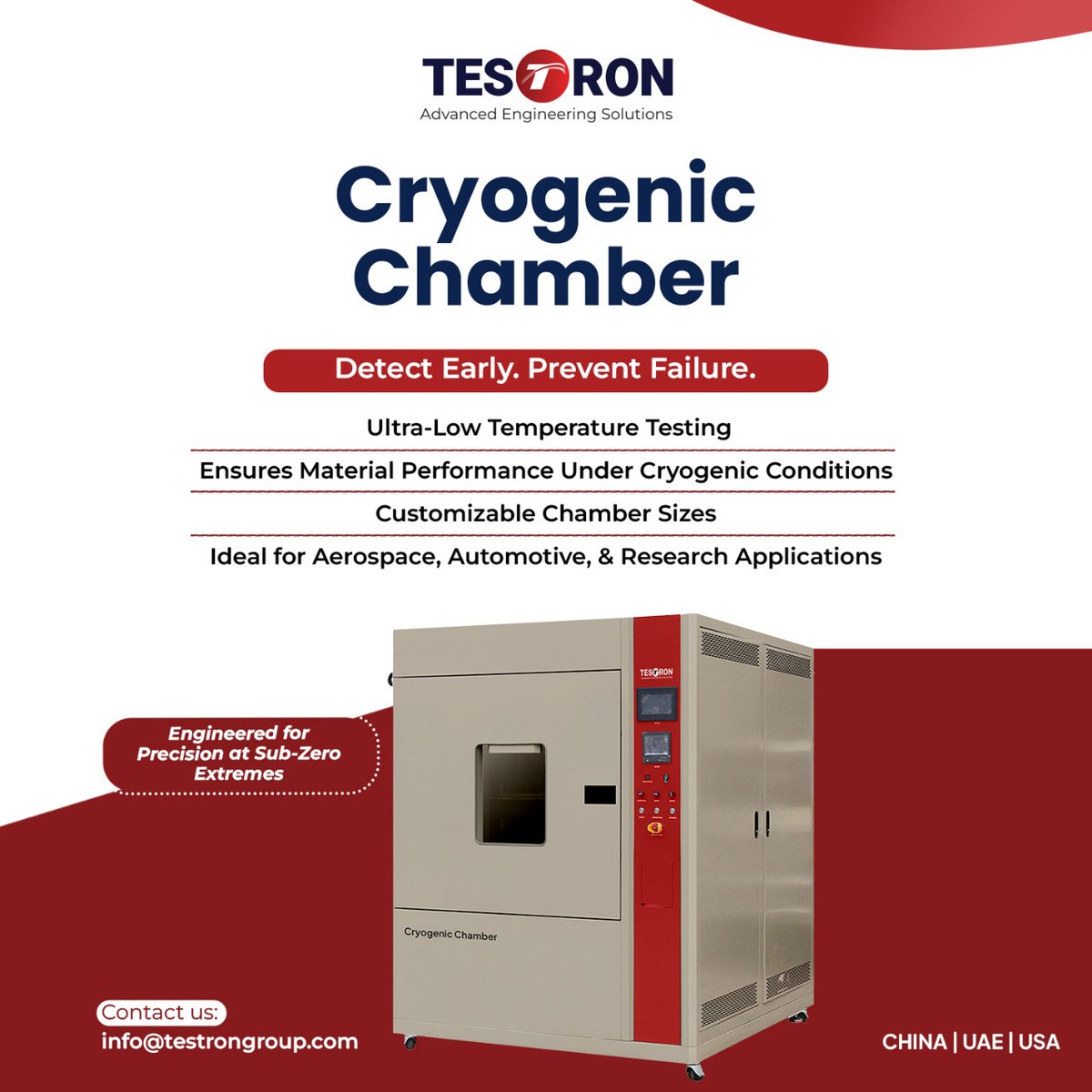 Testrongroup's tweet image. Extreme Cold, Absolute Precision - Introducing Testron’s Cryogenic Chamber

𝗙𝗼𝗿 𝗺𝗼𝗿𝗲 𝗶𝗻𝗳𝗼𝗿𝗺𝗮𝘁𝗶𝗼𝗻:
Email: info@testrongroup.com
Product: testrongroup.com/product/cryoge…
Website: testrongroup.com

#CryogenicChamber #CryogenicTesting #ColdTemperatureTesting