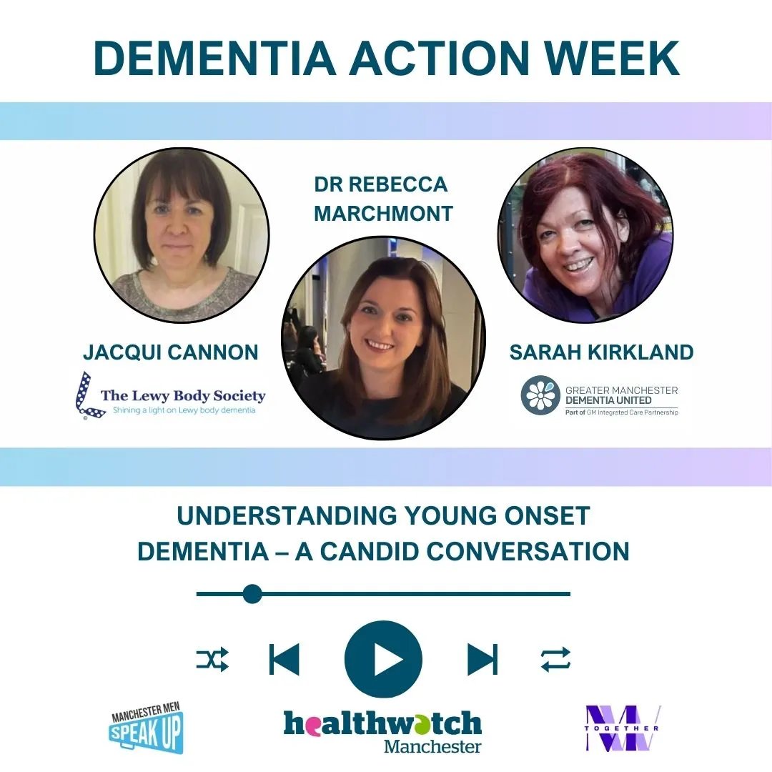 In this interview created for Dementia Action Week last month, the panel share their personal and professional insights into young onset #dementia. 🗣️ 

Watch here: manchesterwomentogether.org.uk/young-onset-de…

<a href="/lbsorg/">Lewy Body Society</a> <a href="/dementiaunited/">Dementia United</a>
