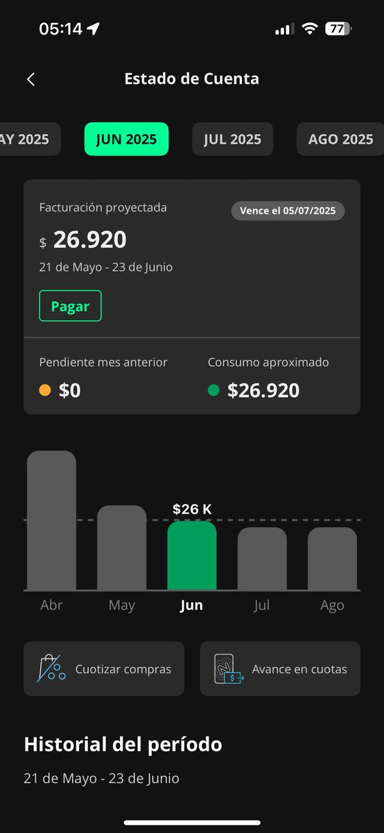 mrnogrff's tweet photo. @pbarbieri Ya que estamos tiro el mangazo de nuevo. 
Hace falta alguna opción para conocer las cuotas pendientes en la tarjeta de crédito. 
Te tiro una idea con lo hace tenpo en Chile que encima te permite adelantar cuotas y bajar la carga de los próximos meses. Es excelente. https://t.co/pGswBYegLd