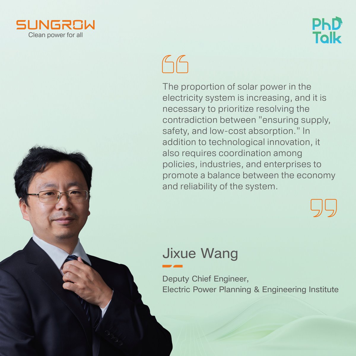 Sungrow_Power's tweet photo. Solar and storage have gone mainstream—but what's next in this fast-evolving industry?
Let's dive into insights from our PhD Talk at SNEC 2025😎👌
#PhDTalk #BridgeToASustainableFuture #SNEC2025 #Sungrow https://t.co/yiYS1PNEjd