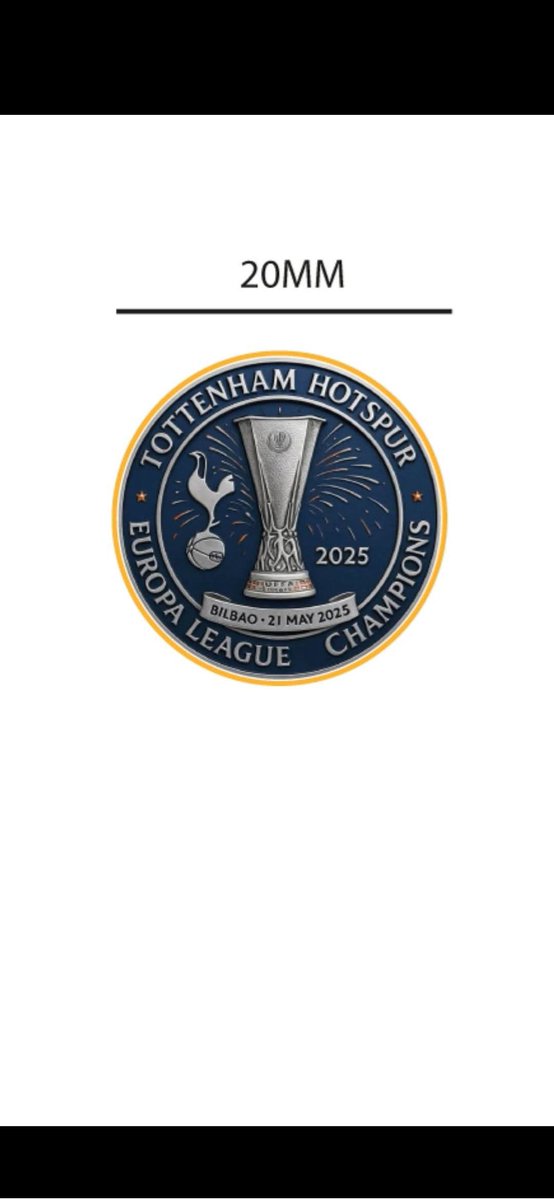 Europa League Winners Pin badges...
Every penny donated to our Charity
Legend on the Bench...
These will be priced at £7.50 each including postage...
DM me if interested 
Any interest please let me know and payment to our account belowLancashire Spurs 
08-71-99
09075985
