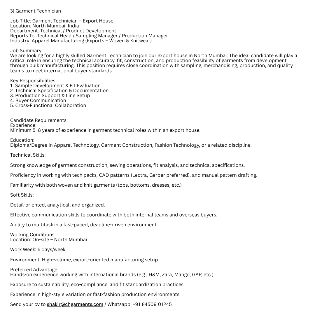 texappjobs's tweet image. kindly note, Don&apos;t pay any money to HR if not mentioned in job details

#TextileJobOpening
#FashionDesignCareer