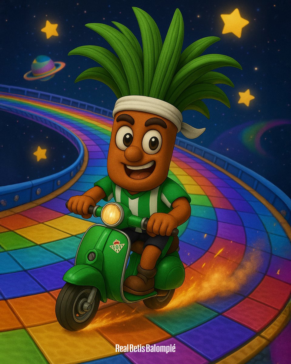 RealBetis's tweet image. 🛵🌈🌴

¿Cuándo va a estar disponible Palmerín en #MarioKartWorld? Es para un amigo...
