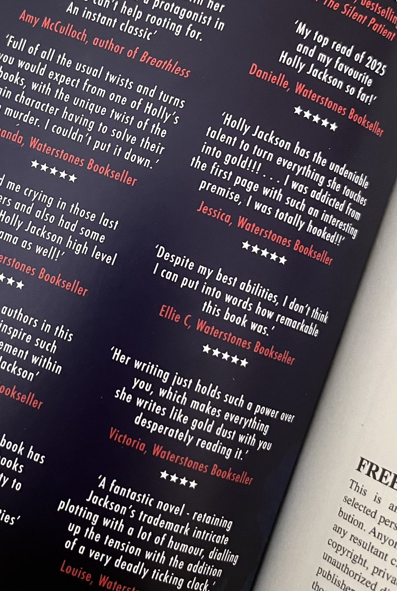 So this was just pointed out to me, my review is in the ‘Not Quite Dead Yet’ proof! I’m actually over the moon! Thank you Rih <a href="/PenguinHuddleUK/">Penguin Huddle</a> and everyone at penguin for the most amazing night with Holly Jackson last week! And for even now treating me with this! Thank you🥰