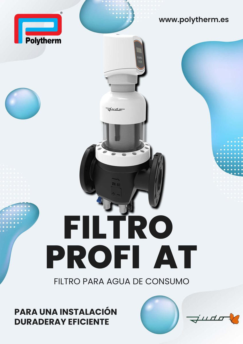 ➡️Filtro de agua autolimpiable PROFI AT
✅Automático y croenométrico
✅Con baño de baño de plata y protección auto bacteriana 🦠
✅Permite la instalación fácil y rápida.
➕ info: polytherm.es/filtracion-de-…
#filtrodeagua #filtradodeagua
