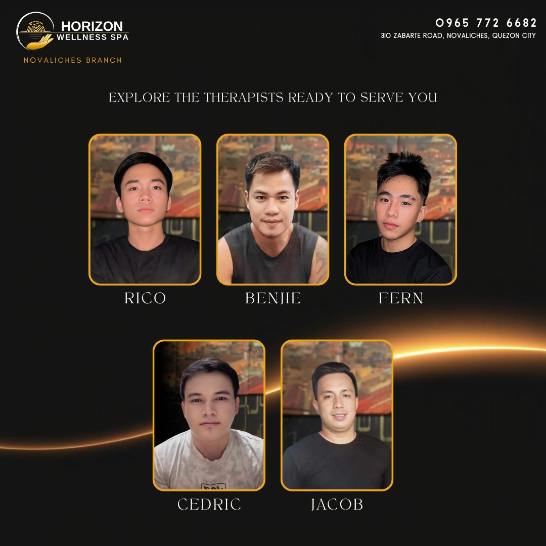 HorizonMarikina's tweet photo. Meet our available therapists today at Horizon Spa Novaliches! Ready to give you the pampering you deserve. Walk-ins welcome or send us a message to book your slot. https://t.co/Sz4iiQvWgQ
