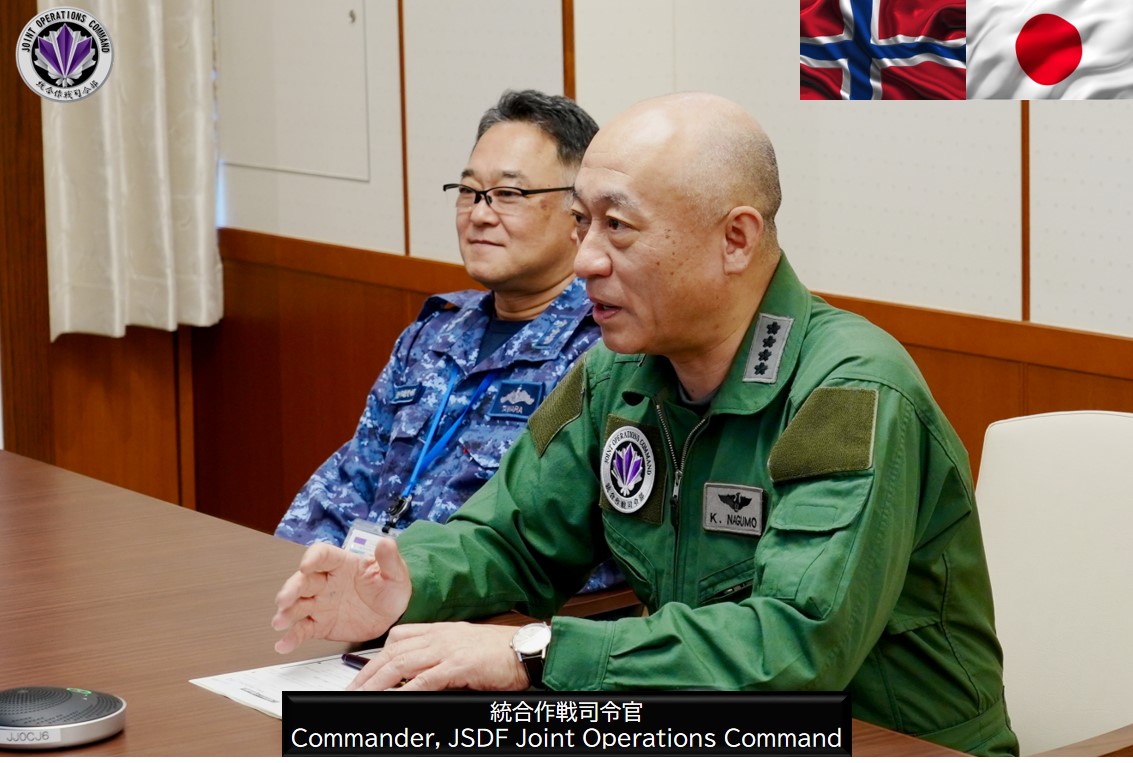 jjoc_pa's tweet image. 6月13日、#統合作戦司令官 は、Rune Andersen, Chief of the Norwegian Joint HeadquartersとVTCで懇談を行いました。
本年夏、ノルウェー海軍フリゲート艦による日本への初寄港が予定されています。
両者は、引き続き、両国の国防当局間で緊密に連携していくことを確認しました。#JJOC