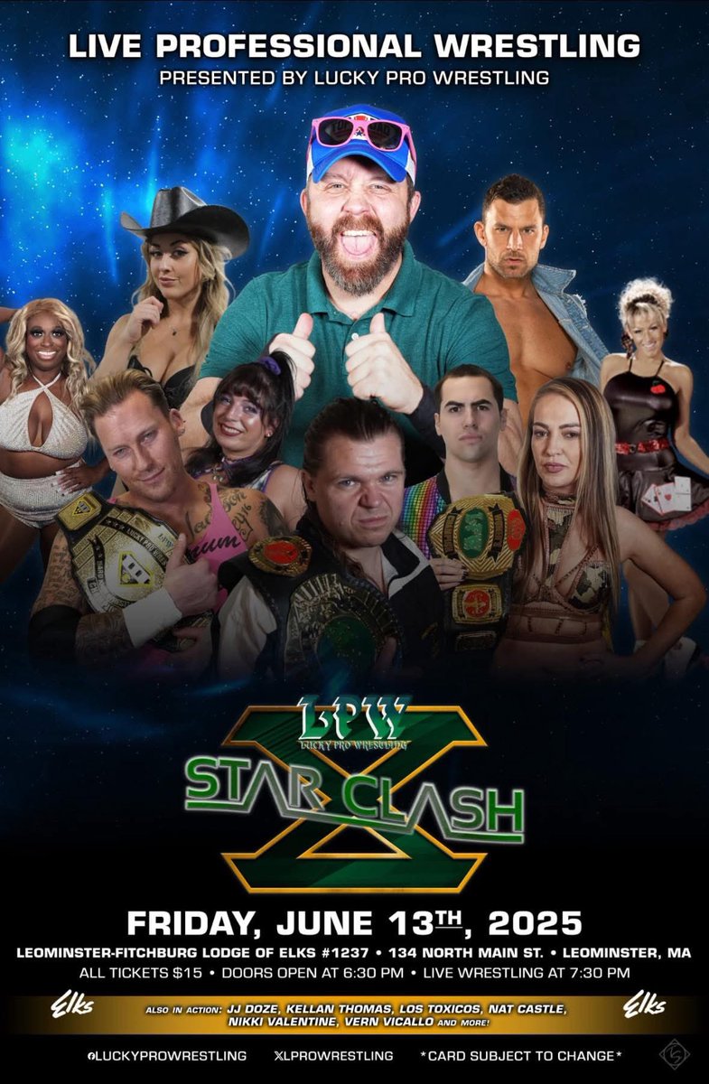 LPW StarClash X in Leominster tonight at the Leominster MA Elks - TNA star member of the System JDC ( Dango, Fandango)