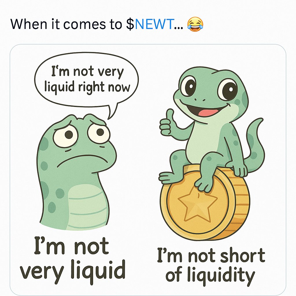 When it comes to $NEWT… 😂
Some coins beg for liquidity.
$NEWT? It's sitting pretty with verifiable automation and TEEs that even whales respect.
This one’s not just wet. it’s liquid. 💧
#Crypto #NEWT #OnchainAutomation
