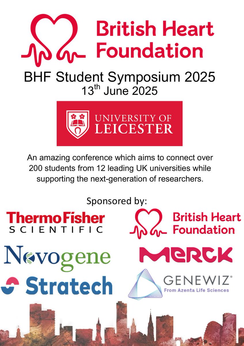 Uni of Leicester Cardiovascular Sciences (@uolcvs) on Twitter photo We are excited to be welcoming over 200 students to the <a href="/uniofleicester/">University of Leicester</a> for @thebhf 2025 Symposium.
Hope you all have a wonderful time, and feel free to share photos and experience with us using #BHFsymposium2025 We are excited to be welcoming over 200 students to the <a href="/uniofleicester/">University of Leicester</a> for @thebhf 2025 Symposium.
Hope you all have a wonderful time, and feel free to share photos and experience with us using #BHFsymposium2025